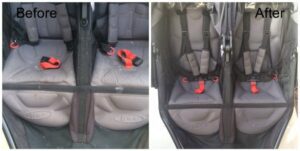dirty car seat before and after