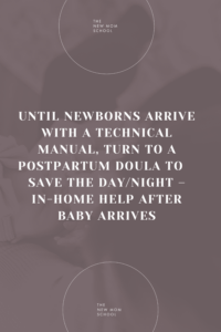 Until newborns arrive with a technical manual, turn to a postpartum doula to save the day/night - in - home help after baby arrives