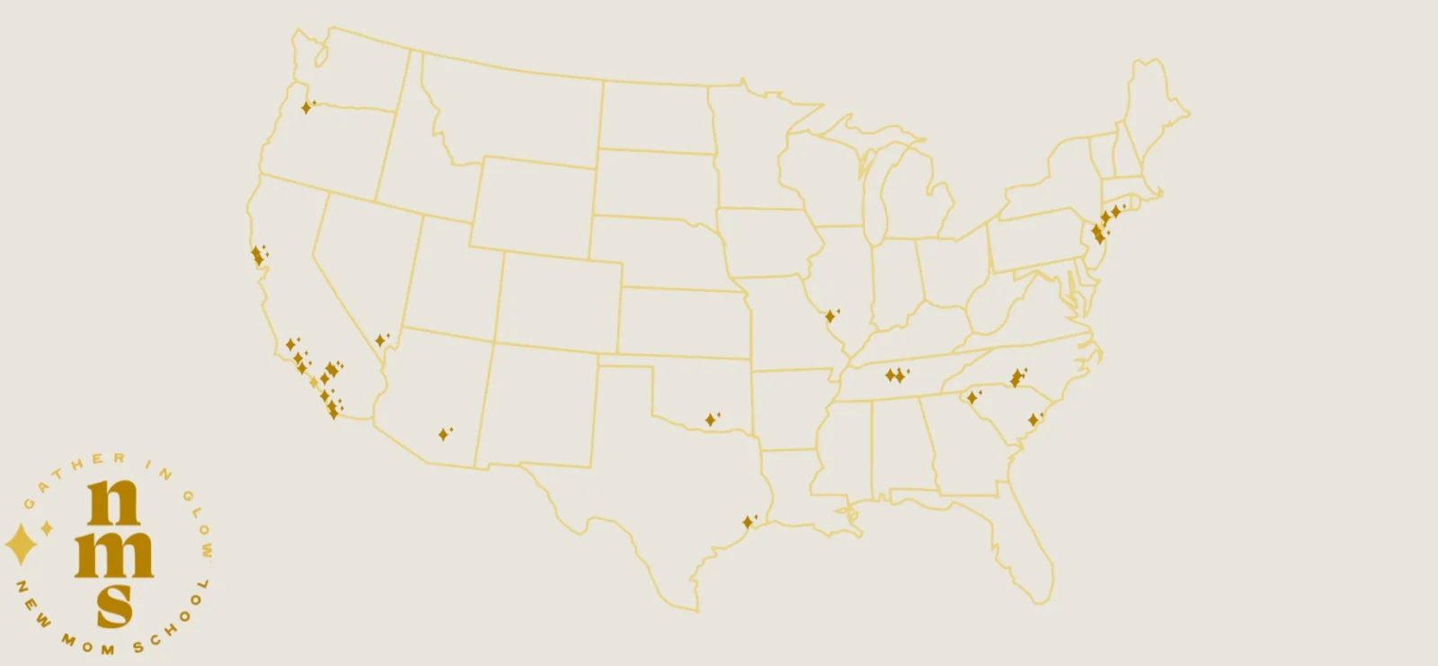 New Mom School's locations.