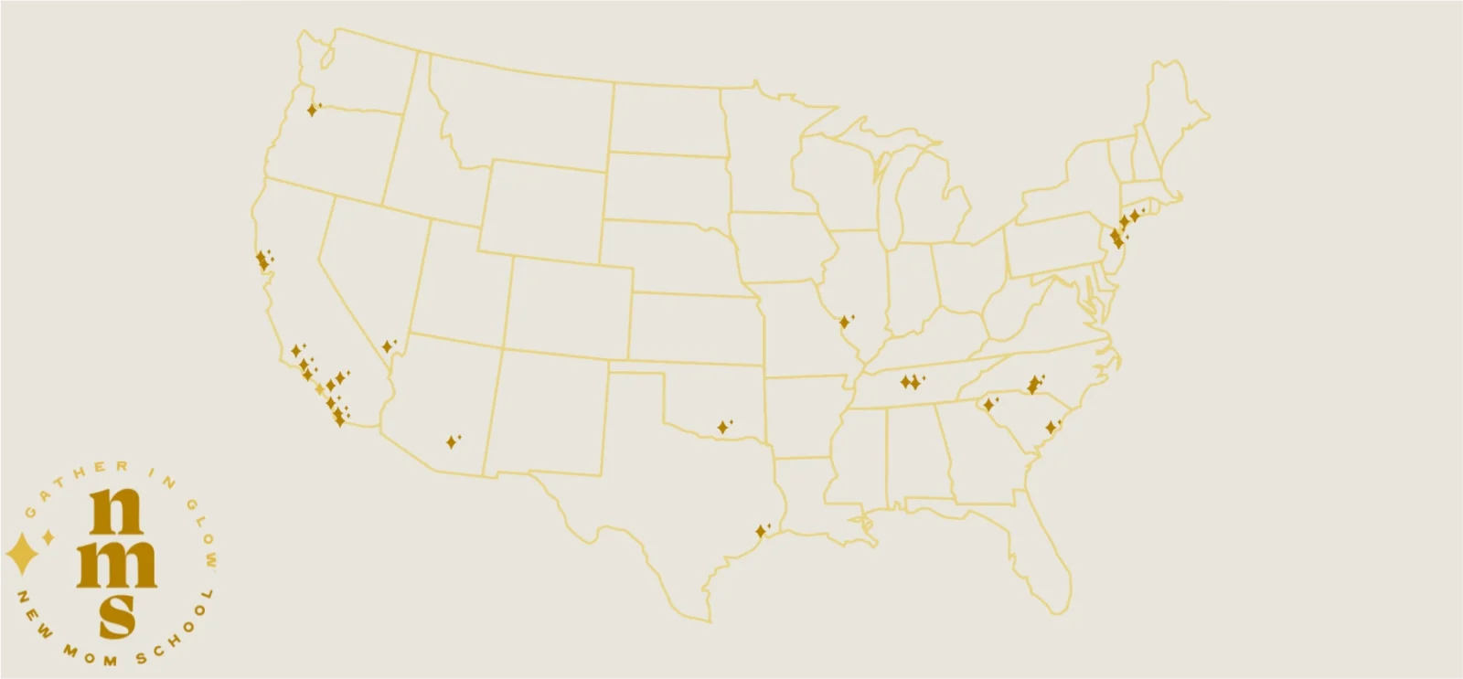 New Mom School's locations.