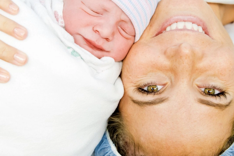New mom after C-section.