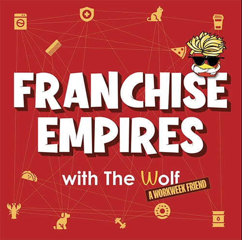 Franchise Empires podcast with The Wolf cover art.