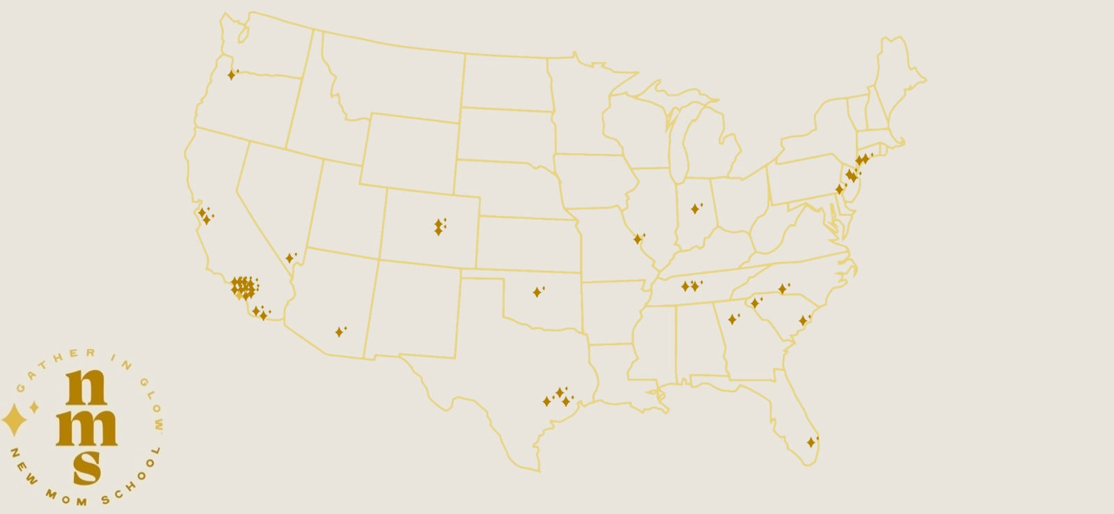 New Mom School's locations.