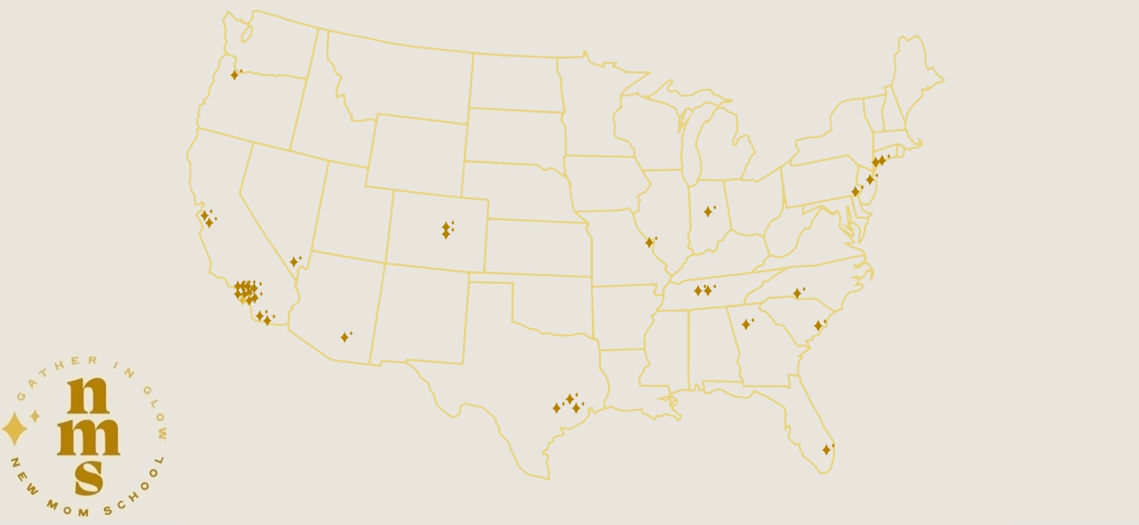 New Mom School's locations.