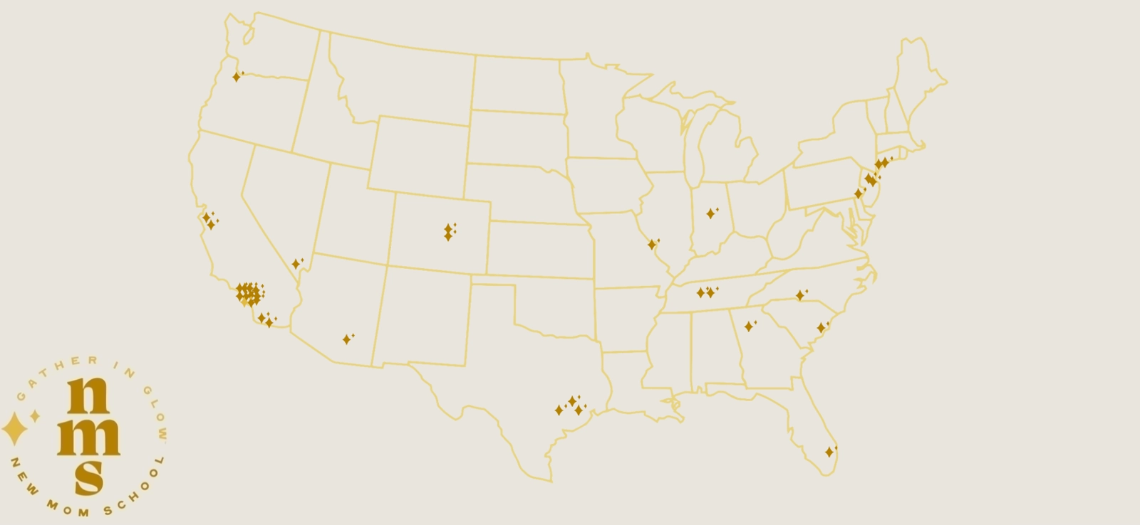 New Mom School's locations.